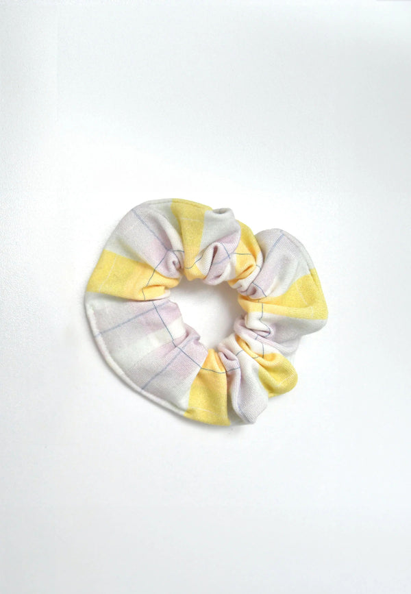 Chouchou (scrunchie) in bambù - Tartan PB - Palloncino blu