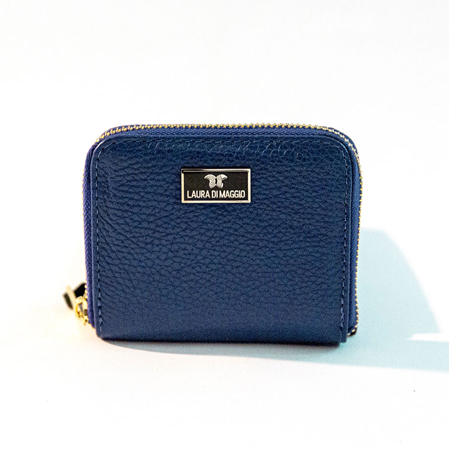 PORTAFOGLIO Mini in pelle blu