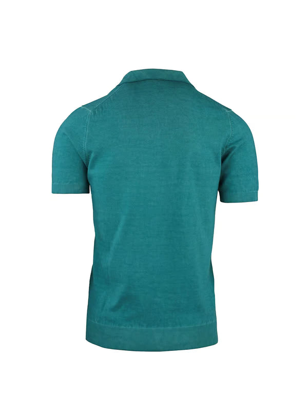 SHORT SLEEVE POLO WITH COLD DYE EFFECT
