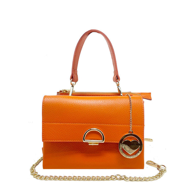 Small Clutch Bag Double Compartment Leather with Chain - K054 