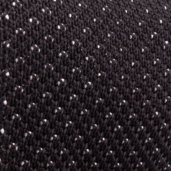 Pure black silk tricot tie
