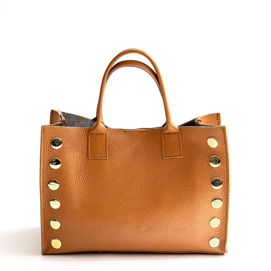 SAM IT - Leather Studded Shopping Bag