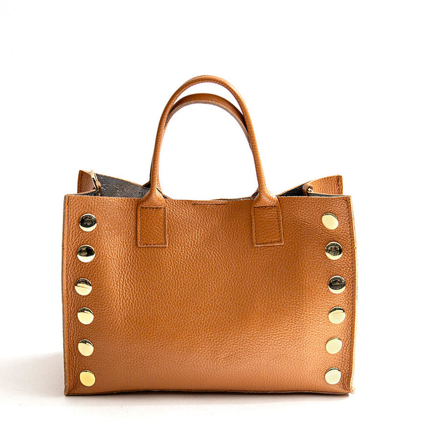SAM IT - Leather Studded Shopping Bag