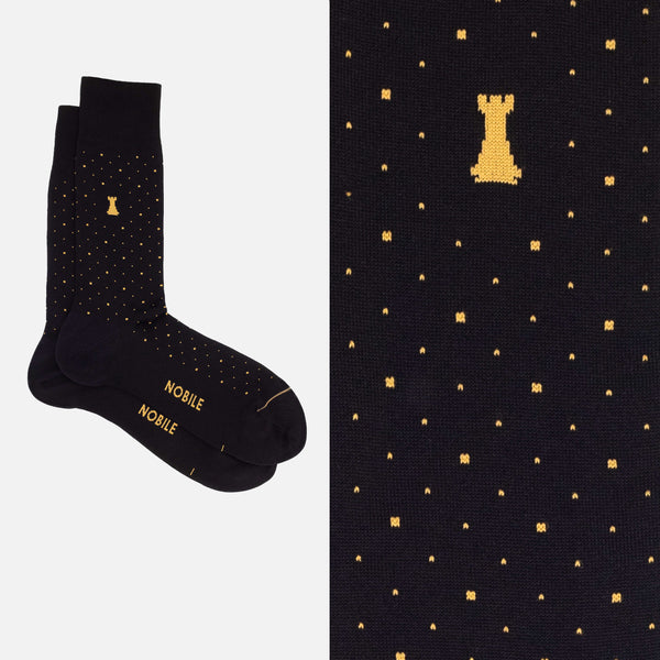Noble Evening Box of 6 Short Socks - Polka Dots, Ribbed, Solid Color &amp; Pattern