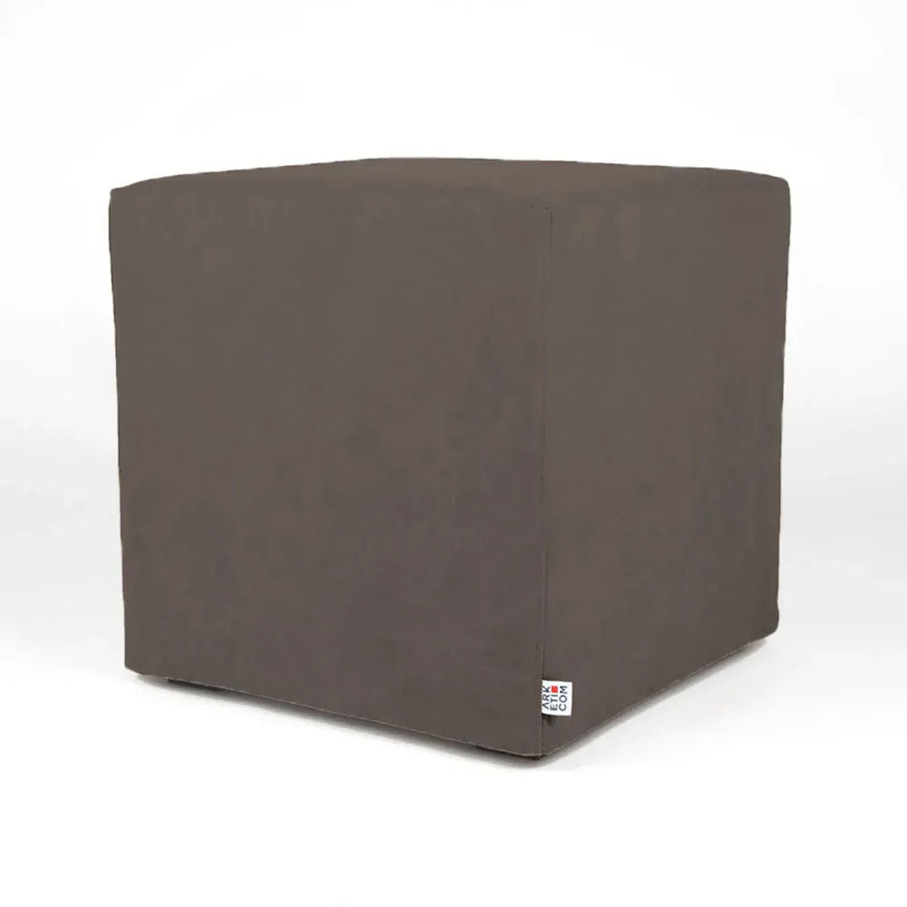CUBE 55, Cotton Cube Footrest Pouf with Feet 55x55 h 42