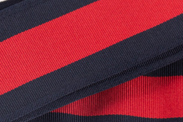 Blue and red fabric belt