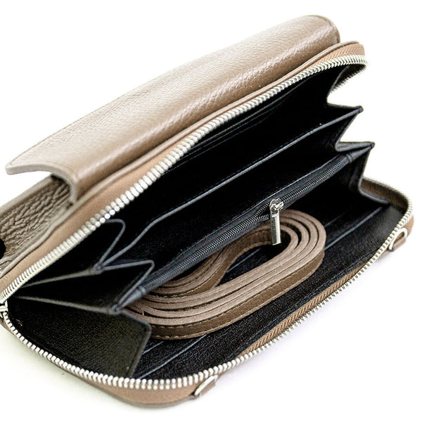 MOBILE PHONE CASE - taupe dollar leather