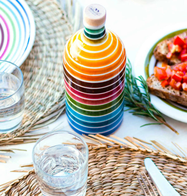 Rainbow ceramic jar